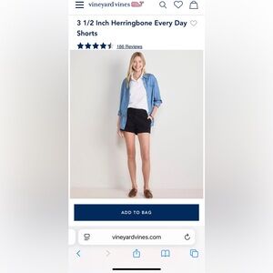 Vineyard Vines Black Every Day Herringbone 3.5" Shorts